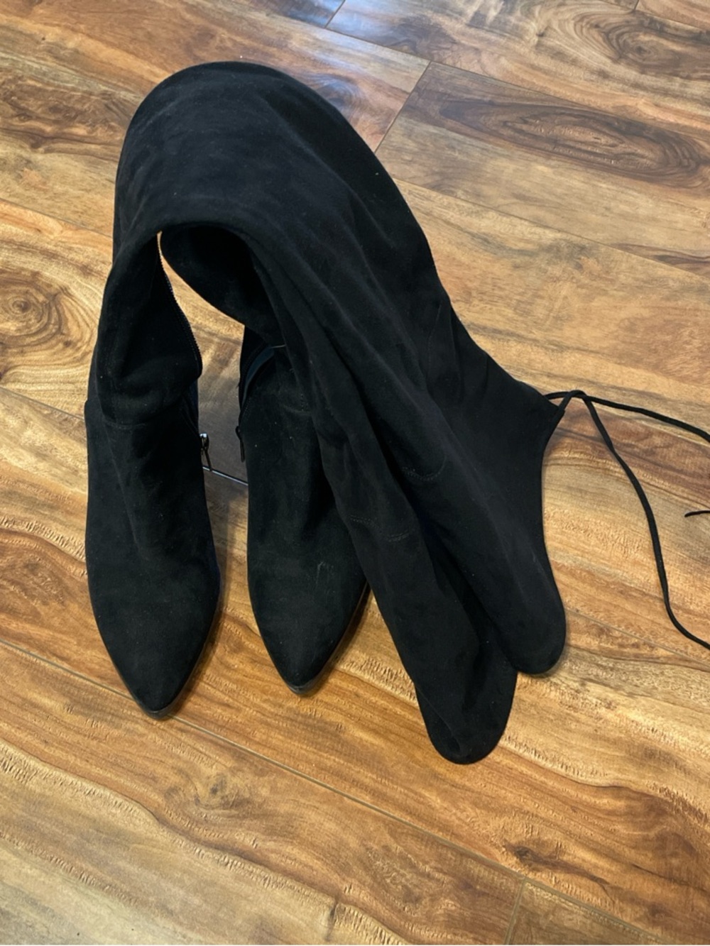 Marc Fisher Black Over-the-Knee Pointed Toe Suede Boots